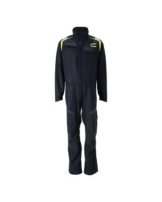 Overall, Knietaschen, Stretch-Einsätze – schwarzblau/hi-vis gelb