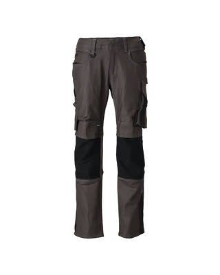 Hose mit Knietaschen, cotton+ – dunkelanthrazit/schwarz