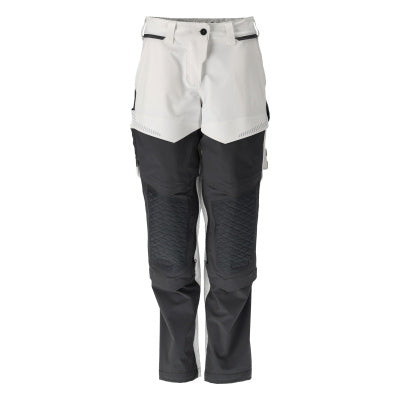 Hose mit Knietaschen, Damen, Maler – weiss/Anthrazitgrau
