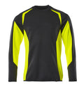 Sweatshirt, moderne Passform – schwarz/hi-vis gelb