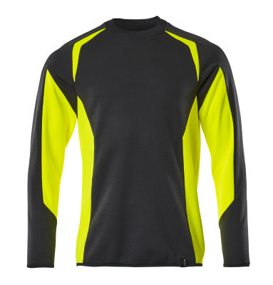 Sweatshirt, moderne Passform – schwarz/hi-vis gelb