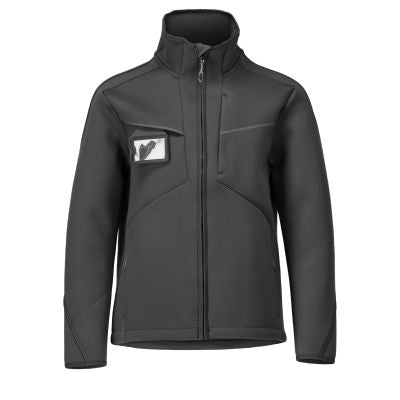 Softshelljacke, moderne Passform – schwarz