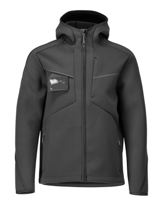 Softshelljacke,Kapuze,moderne Passform – schwarz