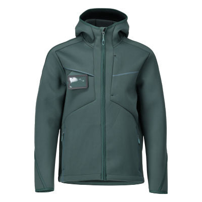Softshelljacke,Kapuze,moderne Passform – waldgrün