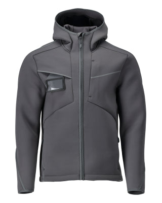 Softshelljacke,Kapuze,moderne Passform – Anthrazitgrau