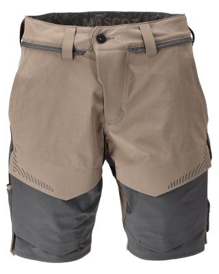 Shorts, Stretch, geringes Gewicht – dunkles sandbeige/anthrazitgrau