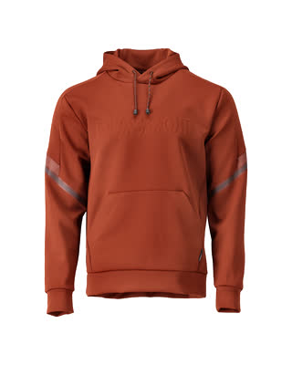 Fleece Kapuzenpullover mit MASCOT-Logo – Herbstrot