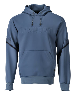 Fleece Kapuzenpullover mit MASCOT-Logo – steinblau