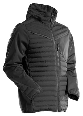 Jacke mit Kapuze, leichtem Futter – schwarz
