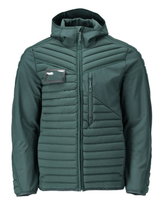 Jacke mit Kapuze, leichtem Futter – waldgrün