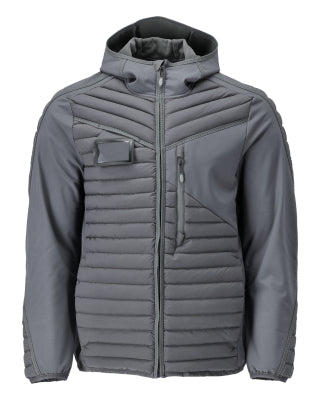 Jacke mit Kapuze, leichtem Futter – Anthrazitgrau
