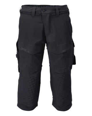 Dreiviertel-Hose, Knietaschen, Stretch – schwarzblau