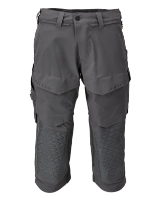 Dreiviertel-Hose, Knietaschen, Stretch – Anthrazitgrau