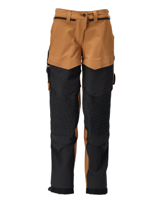 Hose mit Knietaschen, Damen – nussbraun/schwarz