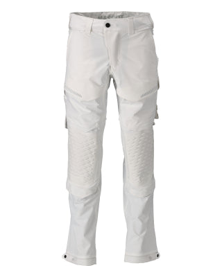 Hose, Knietaschen, Stretch, leicht – weiss