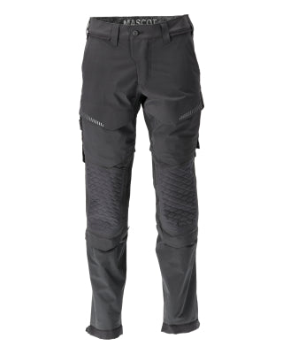 Hose, Knietaschen, Stretch, leicht – schwarz