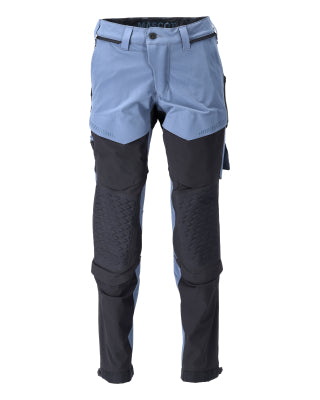 Hose, Knietaschen, Stretch, leicht – steinblau/schwarzblau