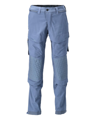 Hose, Knietaschen, Stretch, leicht – steinblau
