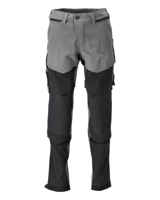 Hose, Knietaschen, Stretch, leicht – anthrazitgrau/schwarz