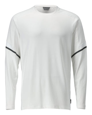 T-Shirt, Langarm, moderne Passform – weiss
