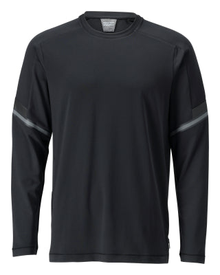 T-Shirt, Langarm, moderne Passform – schwarz