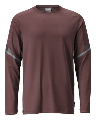 T-Shirt, Langarm, moderne Passform – bordeaux