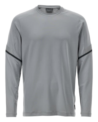 T-Shirt, Langarm, moderne Passform – silbergrau