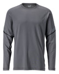 T-Shirt, Langarm, moderne Passform – Anthrazitgrau