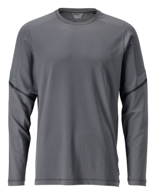T-Shirt, Langarm, moderne Passform – Anthrazitgrau