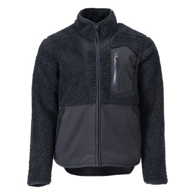 Faserpelz Jacke mit Reißverschluss – schwarzblau