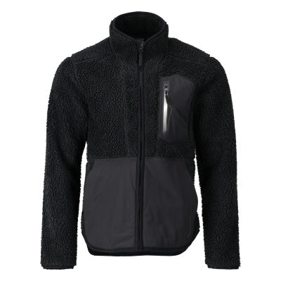Faserpelz Jacke mit Reißverschluss – schwarz