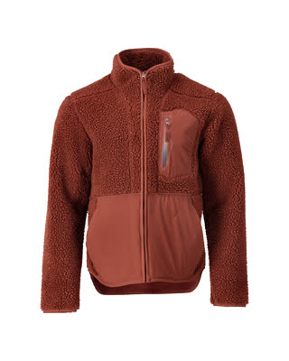 Faserpelz Jacke mit Reißverschluss – Herbstrot