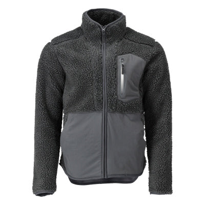 Faserpelz Jacke mit Reißverschluss – Anthrazitgrau