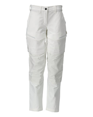 Hose mit Knietaschen, Damen – weiss