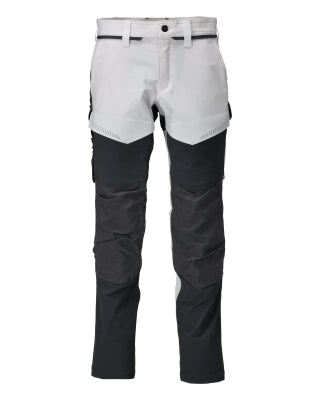 Hose mit Knietaschen, ULTIMATE STRETCH – weiss/Anthrazitgrau