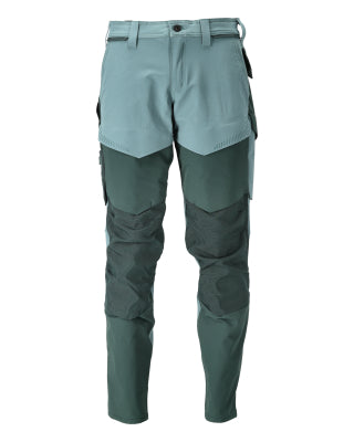 Hose mit Knietaschen, ULTIMATE STRETCH – helles waldgrün/waldgrün