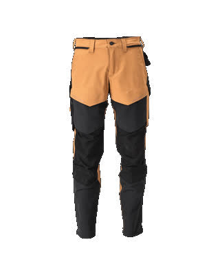 Hose mit Knietaschen, ULTIMATE STRETCH – nussbraun/schwarz