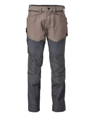 Hose mit Knietaschen – dunkles sandbeige/anthrazitgrau