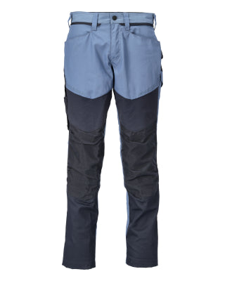 Hose mit Knietaschen – steinblau/schwarzblau