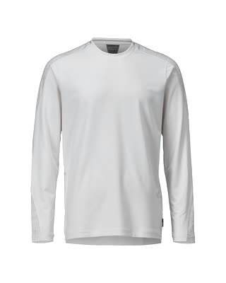 T-Shirt, Langarm, moderne Passform – weiss