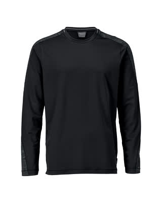 T-Shirt, Langarm, moderne Passform – schwarz