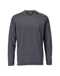 T-Shirt, Langarm, moderne Passform – Anthrazitgrau