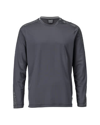 T-Shirt, Langarm, moderne Passform – Anthrazitgrau
