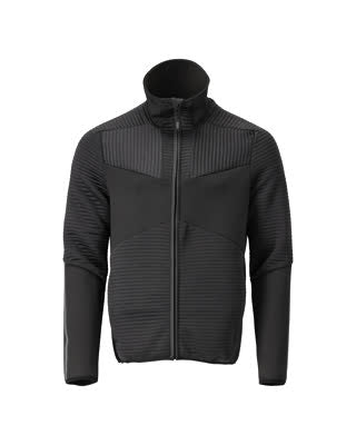 Fleecejacke mit Reißverschluss – schwarz