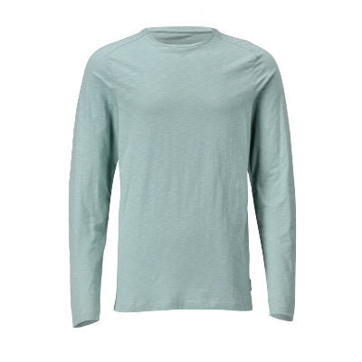 T-Shirt, Langarm, moderne Passform – staubgrün