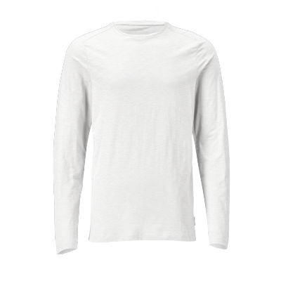 T-Shirt, Langarm, moderne Passform – weiss