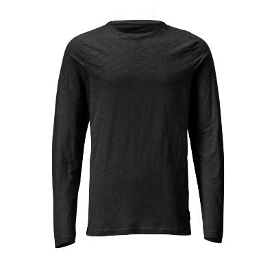 T-Shirt, Langarm, moderne Passform – schwarz