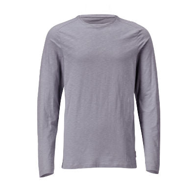 T-Shirt, Langarm, moderne Passform – Hell Steinblau