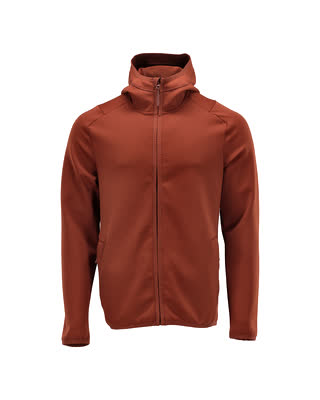 Fleecejacke, Kapuze, Reißverschluss – Herbstrot