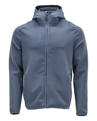 Fleecejacke, Kapuze, Reißverschluss – steinblau